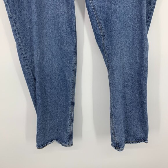 Old Navy Jeans High Rise Slouchy Straight Button Fly Blue Denim - Picture 5 of 9